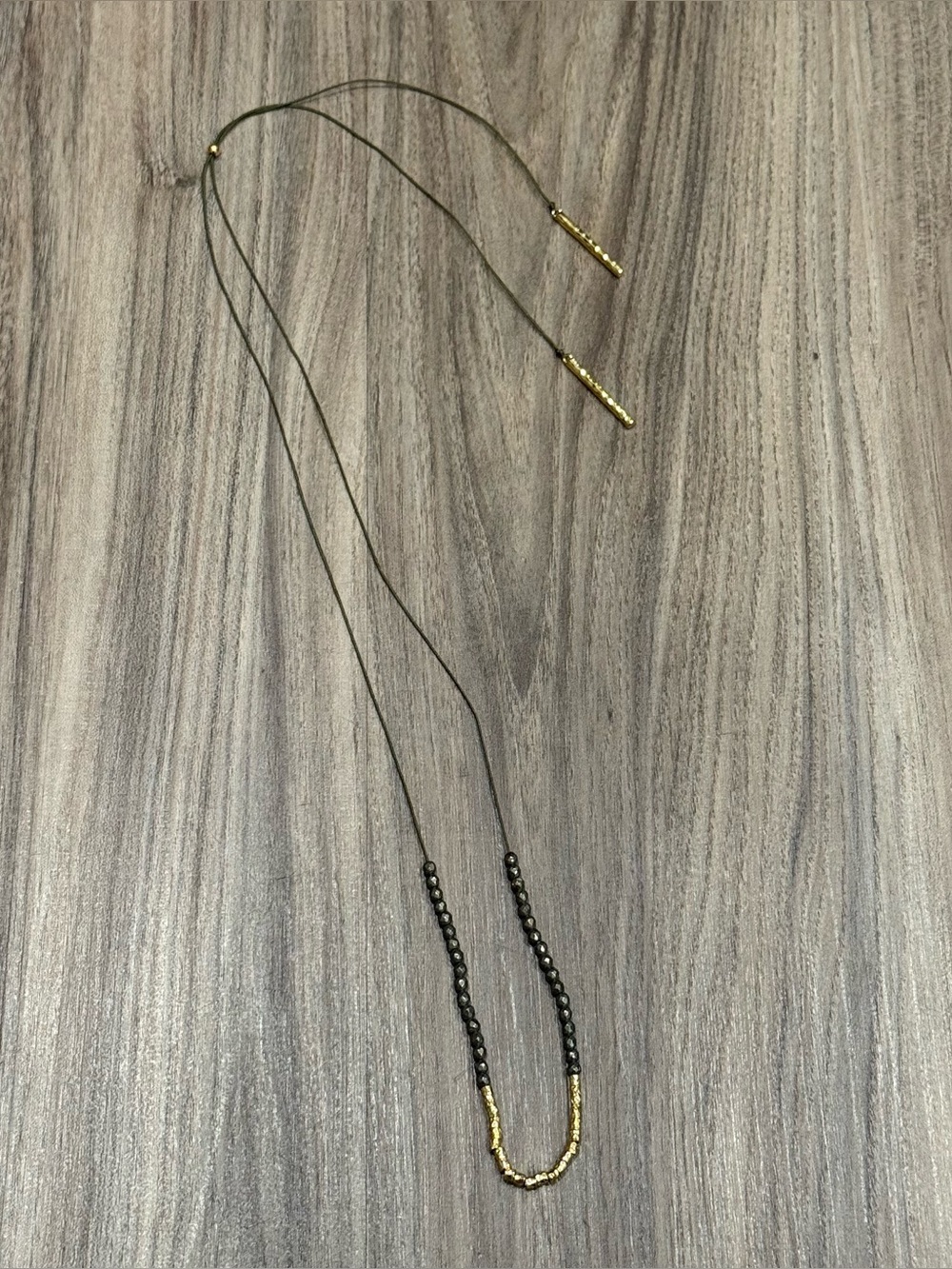 Gorjana Blue and Gold Beaded Sliding Necklace